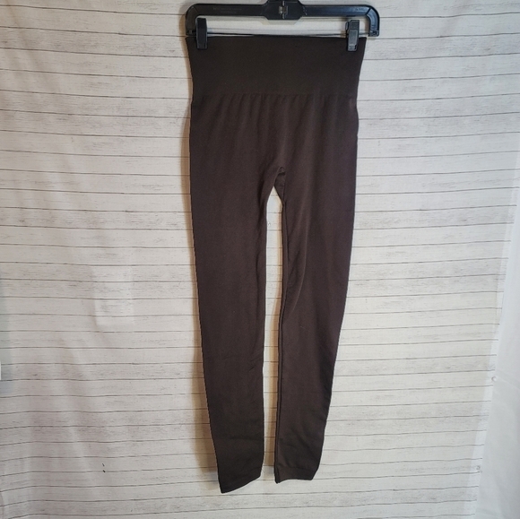 ONE5ONE BROWN FLEECE LINED LEGGINGS, sz SMALL/MEDIUM - Picture 1 of 9